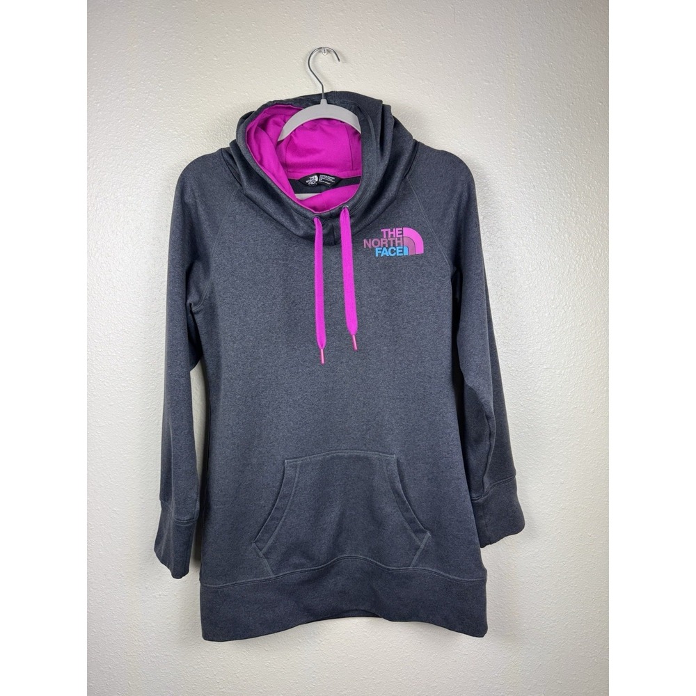 The North Face Hoodie Sweatshirt Womens Small Gray Cowl Funnel Neck Pullover